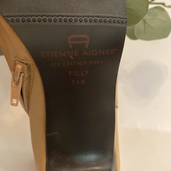 Etienne Aigner | Filly | buckskin | square toe | 3” heel | zip up | 7.5 | bootie - Picture 8 of 12